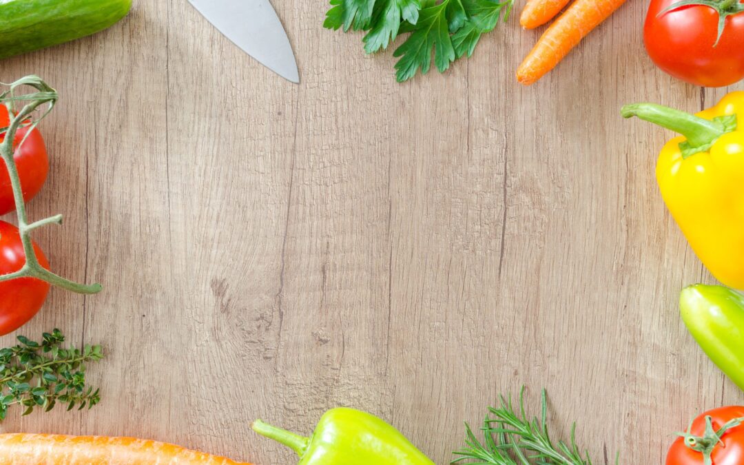 Vegetables mix on wooden table