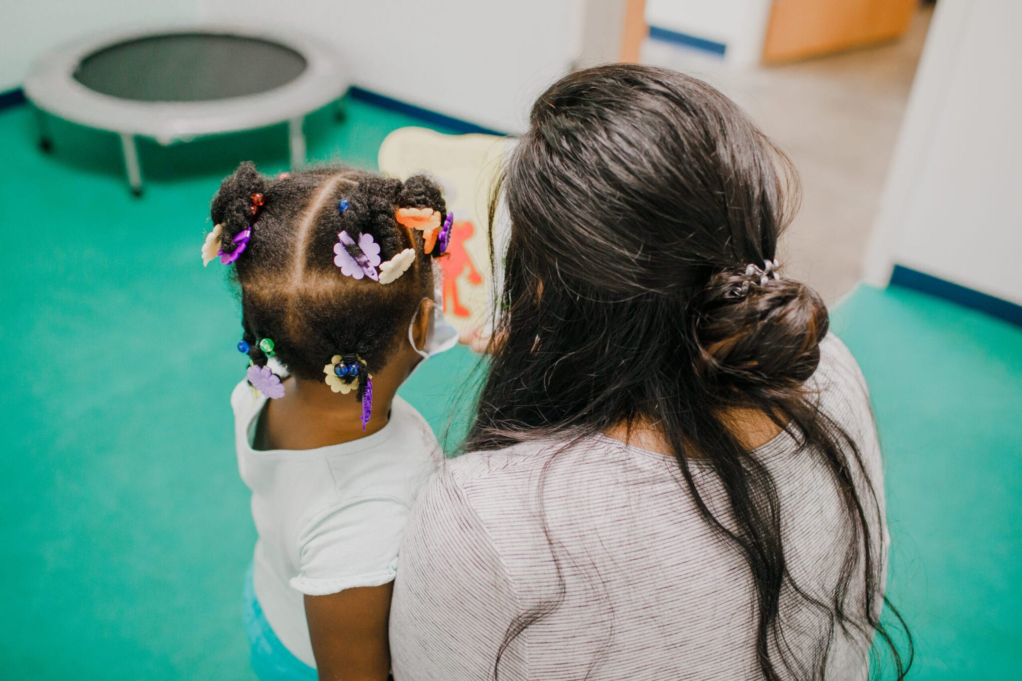 Therapist reading to a toddler