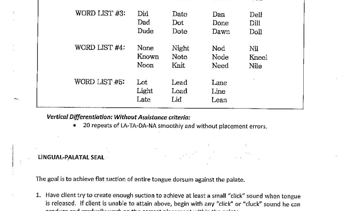 Lingual Palatal Seal