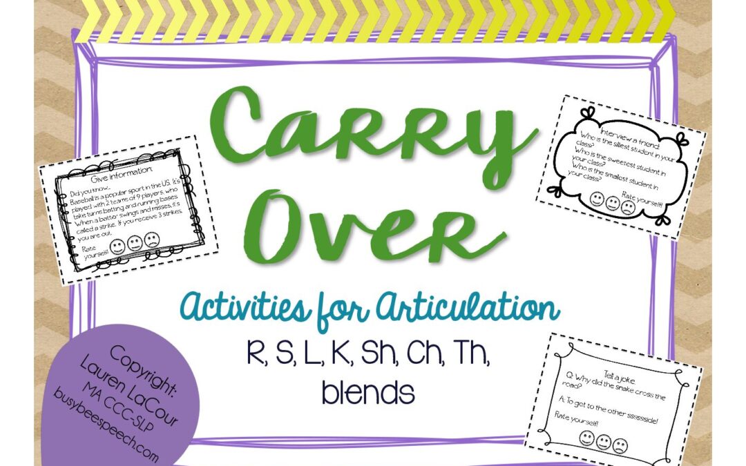 Articulation Carryover Activities