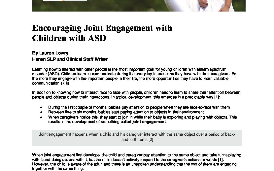 Joint Engagement With Children With ASD