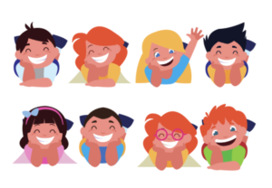 kids with different colored hair